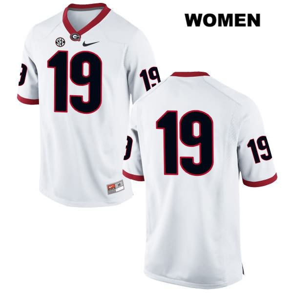 Georgia Bulldogs Women's Willie Erdman #19 NCAA No Name Authentic White Nike Stitched College Football Jersey UFI7356YP